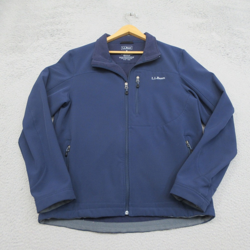 LL Bean Softshell Jacket Mens Medium Blue Gorpcore Hiking Technical Outdoor